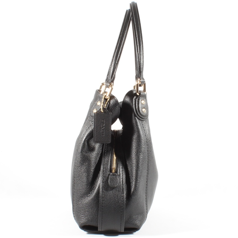 Coach Edie Shoulder Bag Purse BLK Leather NEW - Picture 3 of 11